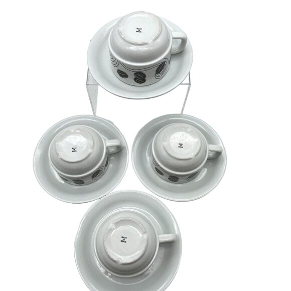 Art Deco inspired espresso cup and saucer set of 4 Flapper demitasse Brazil - Picture 8 of 10